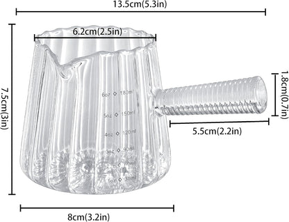 6Oz Espresso Shot Glass Measuring Cup with Handle, V-Spout for Coffee Bar2