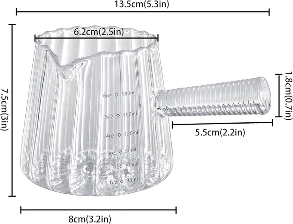 6Oz Espresso Shot Glass Measuring Cup with Handle, V-Spout for Coffee Bar2