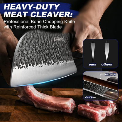4-Piece Hand Forged Butcher Knife Set with High Carbon Steel5