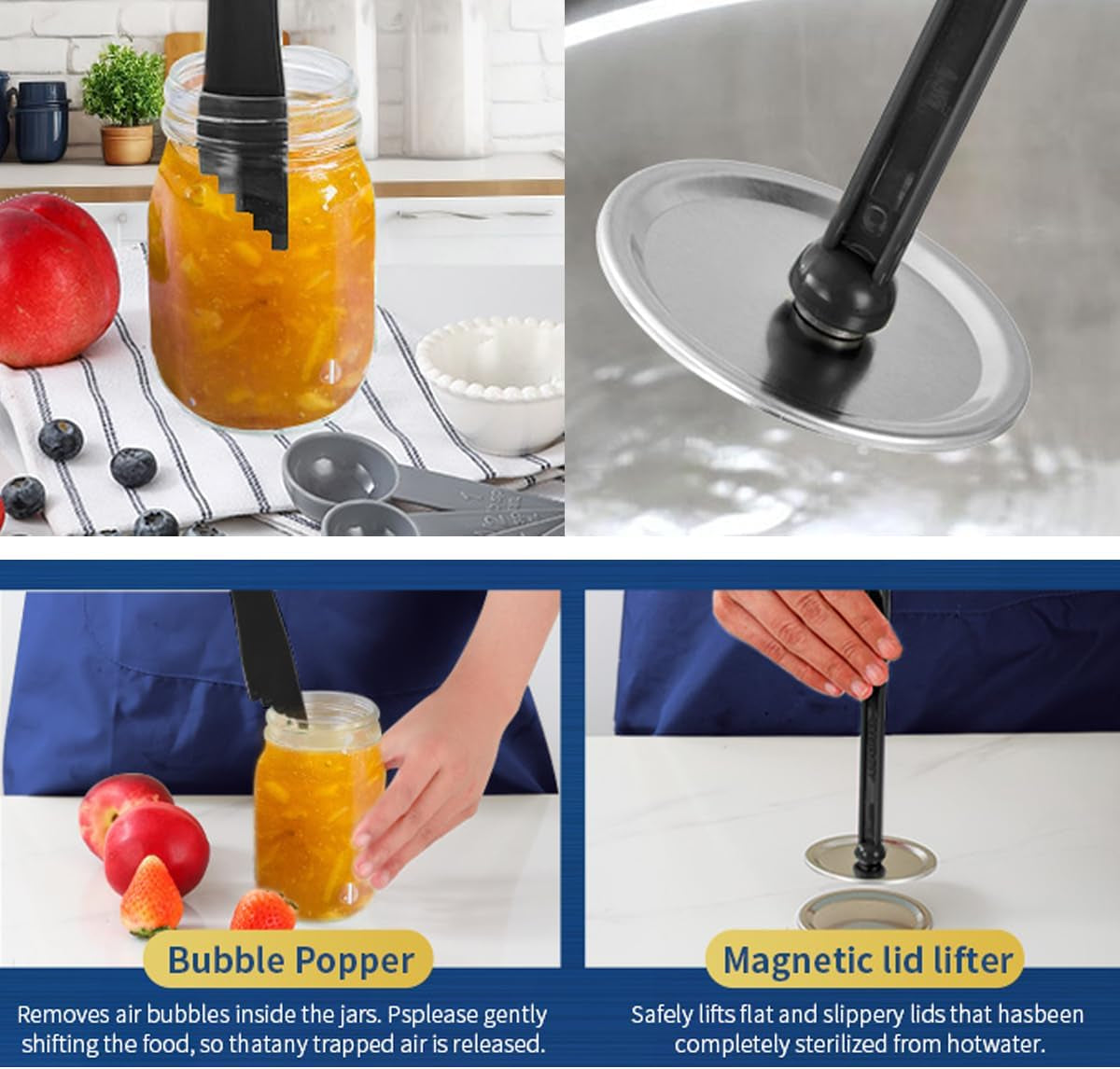 canning-jar-lifter-tongs-with-jar-lid-lifter-magnetic-lid-lifter-canning-bubble-popper-bubble-remover-and-canning-labels-for-canning-supplies-starter-kit-4pcs-canning-tools-black