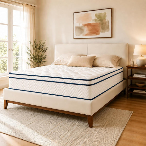 12 Inch King Size Mattress, Hybrid Mattress in a Box, Memory Foam Mattress&Pocket Springs, Medium Plush, Pressure Relief & Motion Isolation, Certipur US Certified5