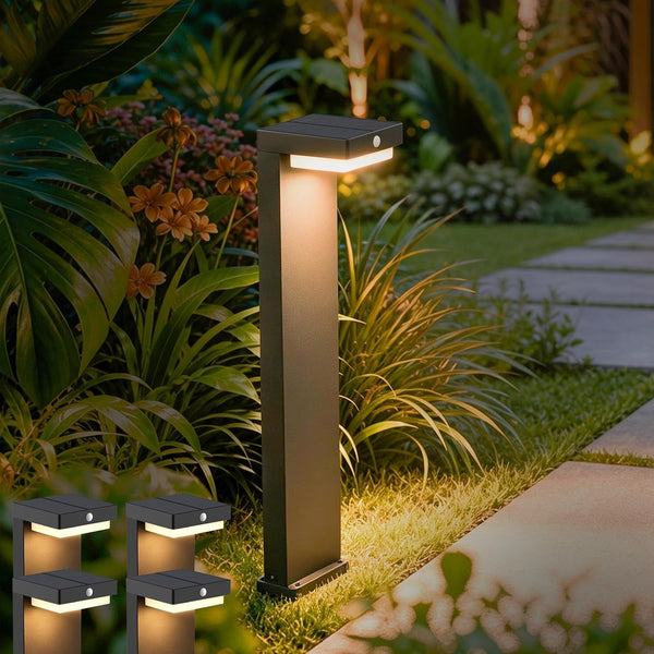 Premium Solar Pathway Lights Outdoor, Motion Sensor, 2 Modes, 4Pk1