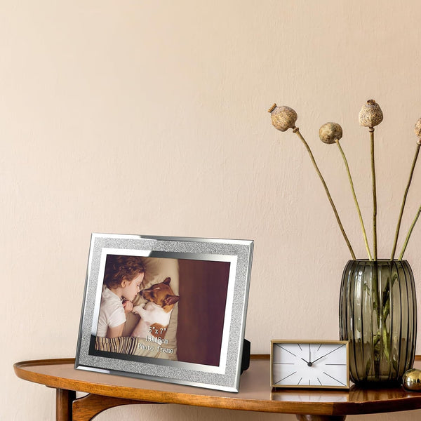 12 Pack 5X7 Picture Frame, Sparkle Glass Photo Frames 5 by 7 for Tabletop, Horizontally or Vertically6