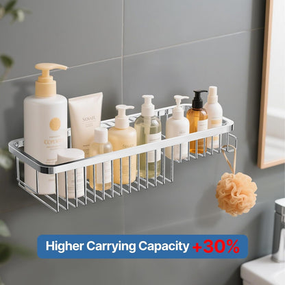 Wire Basket Wall Mount,Corner Shower Caddy 304 Stainless Steel,Bathroom Shower Organizer Soap Caddy,Polished Finish-Long Basket3