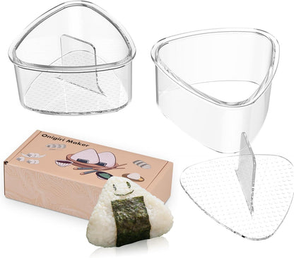 2PCS Clear Onigiri Rice Ball Mold Makers,Triangle Rice Ball Mold Maker,Sushi Press Mold for Kid Lunch Bento, Non-Stick, Bpa-Free1