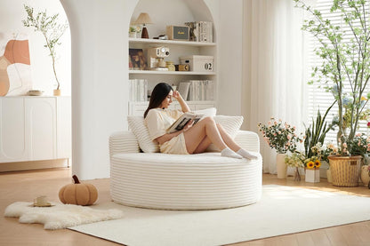55''Oversized round Chaise Longue Chair Indoor, Boneless Chair round Couch9