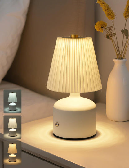 Small Table Lamp, Rechargeable Lamp with 3 Color Stepless Dimming1