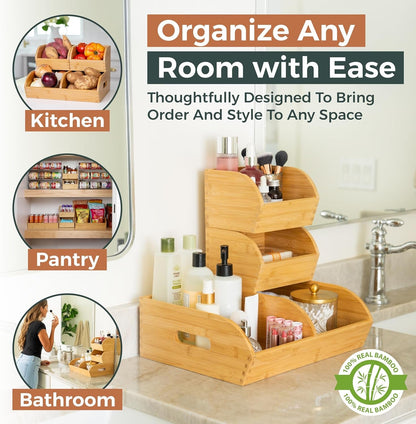 Potato and Onion Storage Bin, Stackable Bamboo Pantry Organizer and Storage4