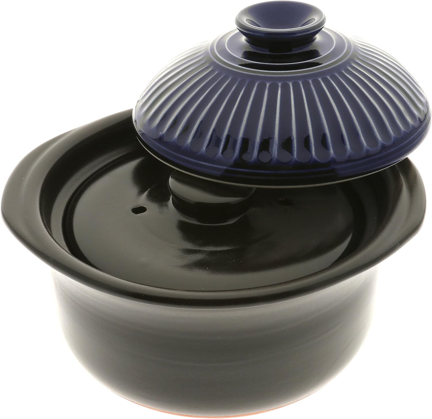 190-808-earthenware-rice-cooker-with-matte-and-cobalt-blue-spoke-black