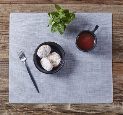 14 X 16 Rectangular Silicone Placemat, Linen Print in Silver, 1 Count3