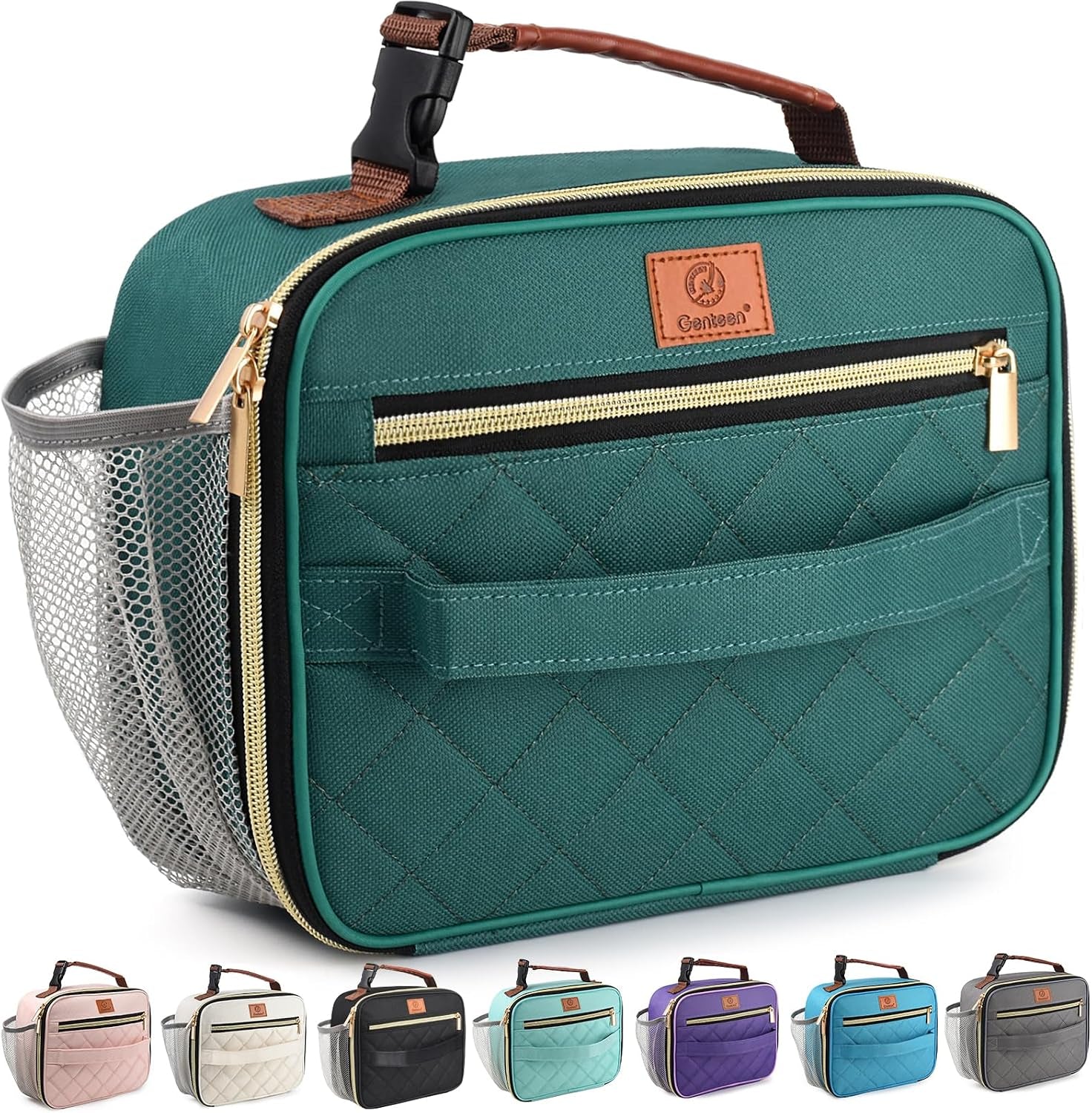 lunch-box-for-kids-boys-insulated-small-lunchbox-reusable-zip-closure-buckle-handle-portable-cooler-for-work-school-travel-lake-green