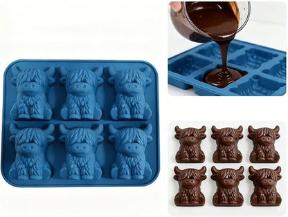 3D Highland Cow Silicone Ice Mold, Food Grade Creative Ice Cube Tray for Whiskey, Home Party & Cocktails,1 PCS11