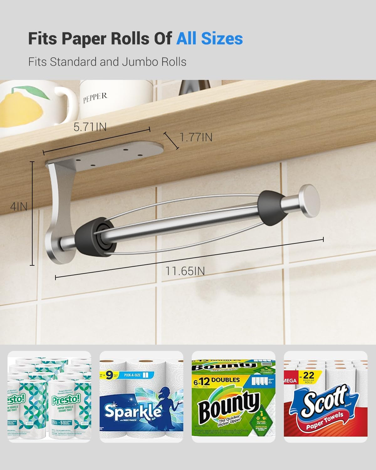 paper-towel-holder-under-cabinet-one-handed-tear-wall-mount-adhesive-silver-paper-roll-holder-with-ratchet-mechanism-for-kitchen-bathroom-farmhouse-essentials-decor-accessories