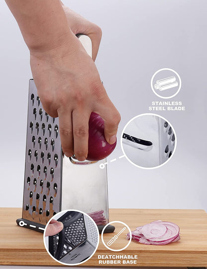 Cheese Grater, 4-Sided Box Grater for Cheese, Vegetable & Fruit6