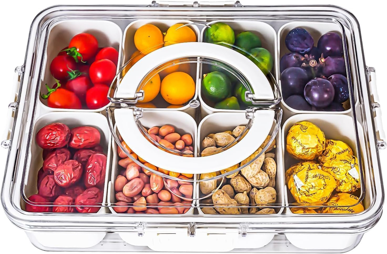 divided-serving-tray-with-lid-and-handle-snackle-box-charcuterie-container-for-portable-snack-platters-clear-organizer-for-candy-fruits-nuts-snacks-perfect-for-party-entertaining