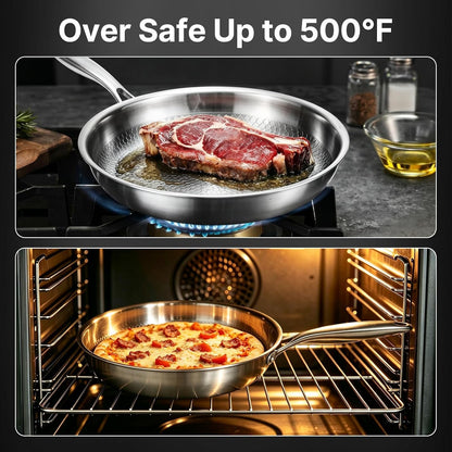 Titanium Pans for Cooking | 10" Non Stick Frying Pan with Lid | Gas, Induction & Oven-Safe | Easy Clean Hammered Pan6