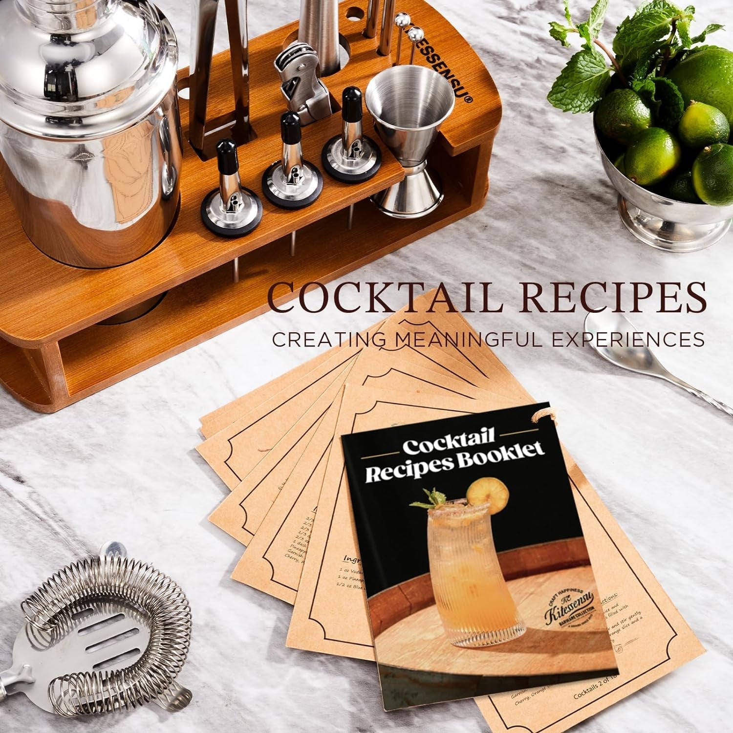 cocktail-shaker-set-bartender-kit-with-stand-bar-set-drink-mixer-set-with-all-essential-accessory-tools-martini-shaker-jigger-strainer-mixer-spoon-muddler-liquor-pourers-silver