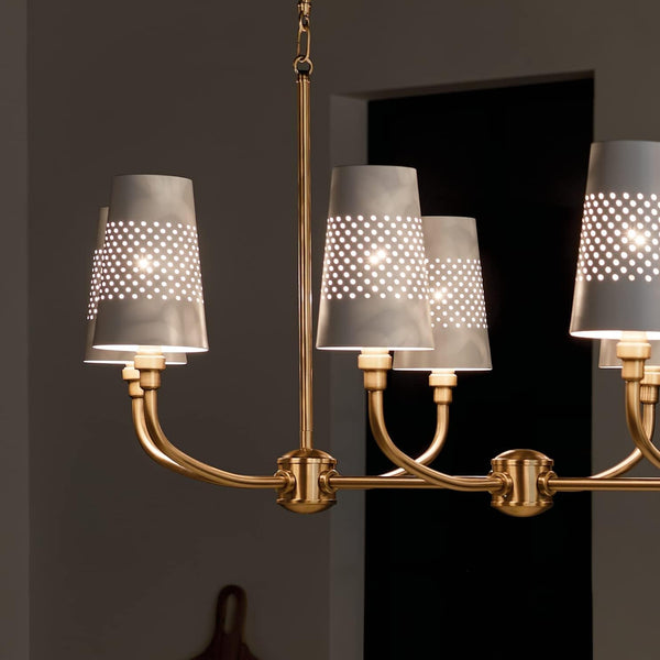 Adeena 8-Light Linear Chandelier Light, Brushed Natural Brass21