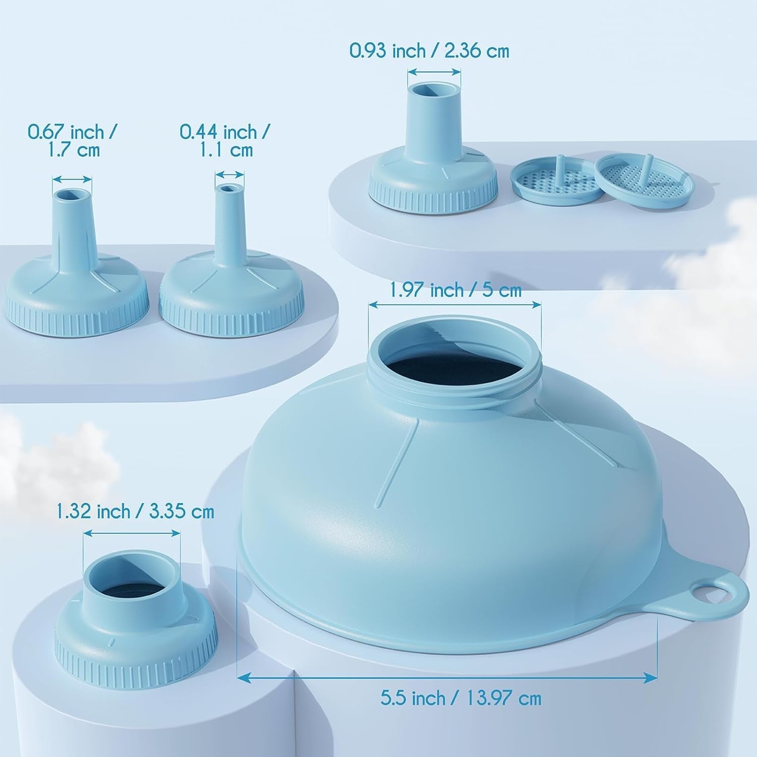 wide-mouth-versatile-funnel-for-kitchen-use-for-filling-bottles-food-grade-plastic-bpa-free-5-sizes-mouth-2-strainers-rotating-screw-design-easy-to-clean-dishwasher-safe