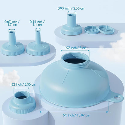 Wide Mouth Versatile Funnel for Kitchen Use for Filling Bottles | Food Grade Plastic, BPA Free, 5 Sizes Mouth, 2 Strainers, Rotating Screw Design, Easy to Clean, Dishwasher Safe7