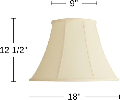 Pre-Assembled Ginna Creme Extra Large Bell Lamp Shade 9X18X13 (Spider) | 9" Top X 18" Bottom X 12.5" High X 13" Slant Replacement for Table + Floor Lamps Harp + Finial4