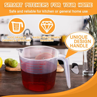 12 Pcs 4 Cup/32 Oz Plastic Measuring Cups with Handle2