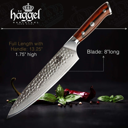 Professional Chef Knife for All-Around Food Preparation Ultra-Sharp 8 Inch Kitchen Knife Hand Hammered VG10 Stainless Steel Knife Best Gifts for Chefs5