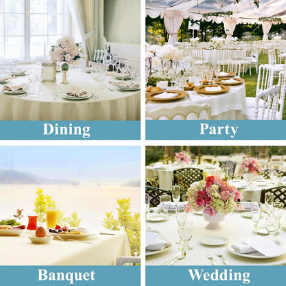 Tablecloth 6 Pack 120Inch round Table Cloth Polyester, Ivory6