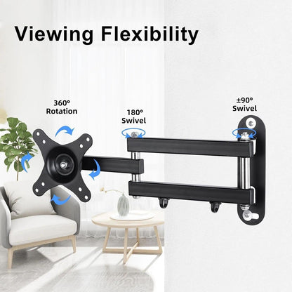 TV Wall Bracket Mount Swivel and Tilt for Most 15"-32" LED, LCD, OLED Flat Screen Tvs and Monitors with VESA 75X75-100X100Mm up to 13Kg Full Motion Monitor Wall Bracket MA27209
