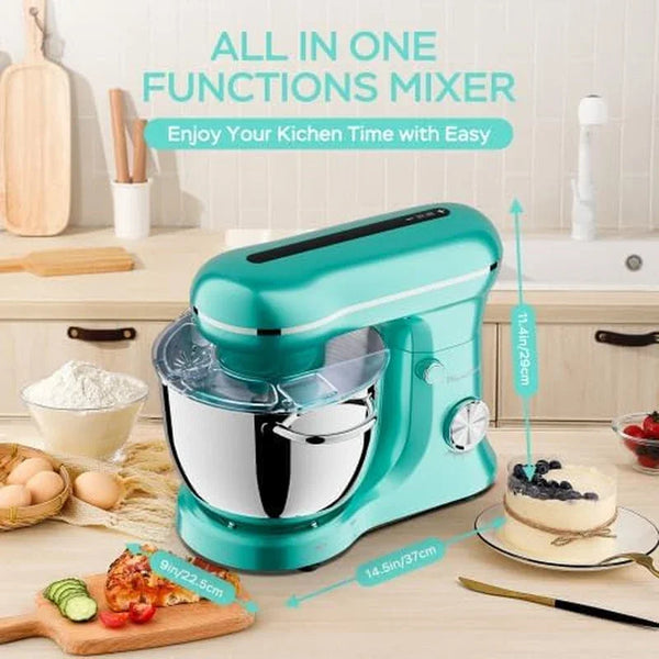 3-IN-1 Electric Stand Mixer,4.8Qt 12 Speeds Tilt-Head Food Mixer with Dough Hook,Whisk & Beater - Large Kitchen Stand Mixers for Baking Bread, Cakes,Perfect Gifts for New Home (Blue-10 Speeds)2