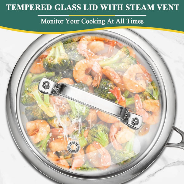 Full-Body Clad Tri-Ply Stainless Steel 2 Quart Saucepan with Lid | Small Stainless Steel Pot Induction Cooking Sauce Pot Pan, Heavy Duty Saucier Cookware, PFOA&PTFE Free7