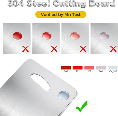 3 PCS 304 Stainless Steel Cutting Board Set for Kitchen | Smooth Edges, Lightweight and Easy to Store, Stain- and Odor-Resistant, Dishwasher Safe for Daily Food Prep, S+M+L7