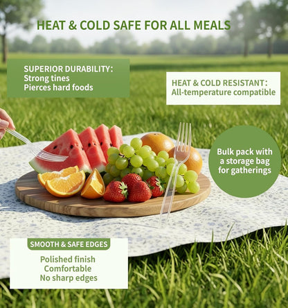 390 Count Heavy Duty Disposable Clear Plastic Cutlery Set, Bulk4