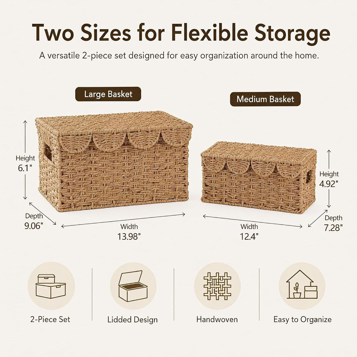 set-of-2-scalloped-wicker-basket-with-lid-paper-rope-baskets-for-shelves