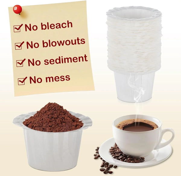 Disposable Paper Coffee Filters, Keurig K Cup Paper Filters for Keurig Single Brewer Reusable Cups, K-Cup Coffee Pods, Fits All Brands Reusable K Cups (300)4
