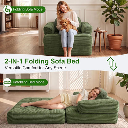 Folding Sofa Bed, 2-In-1 Convertible Sleeper Chair for Living Room5