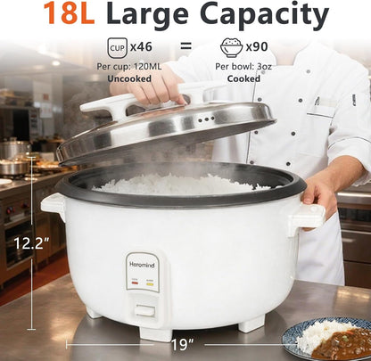 Commercial Rice Cooker, 90-Cup Rice Cooker, 16Qt Large Rice Cooker with Nonstick Inner Pot, Fast Cooking and Auto Keep Warm, with Rice Cup and Paddle, Easy to Clean, 1950W2