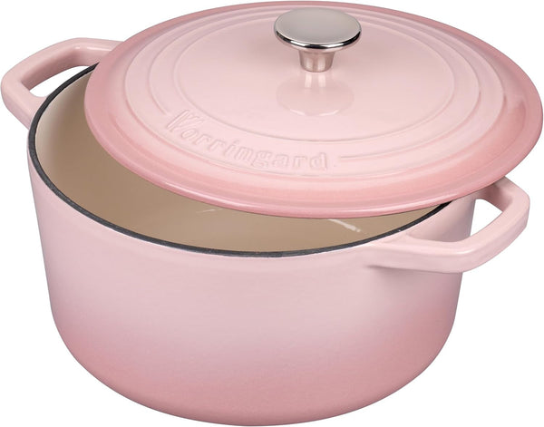 Enameled Cast Iron Dutch Oven Pot with Lid, for Bread Baking, round Bread Oven- Include Sourdough Bread Baking Supplies Set, 4.5QT, Pink4