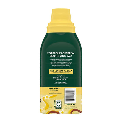 Starbucks Cold Brew Coffee Concentrate, Madagascar Vanilla Flavored Iced Coffee, 32 Fl Oz | 100% Arabica Cold Brew Concentrate; Natural Madagascar Vanilla Flavor; Mix with Water; 32 Fl Oz Multi-Serve Bottle10
