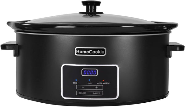 8 Quart Programmable Slow Cooker, Kitchen Appliances, Perfect Kitchen Small Appliance for Family Dinners, Black Stainless Steel1