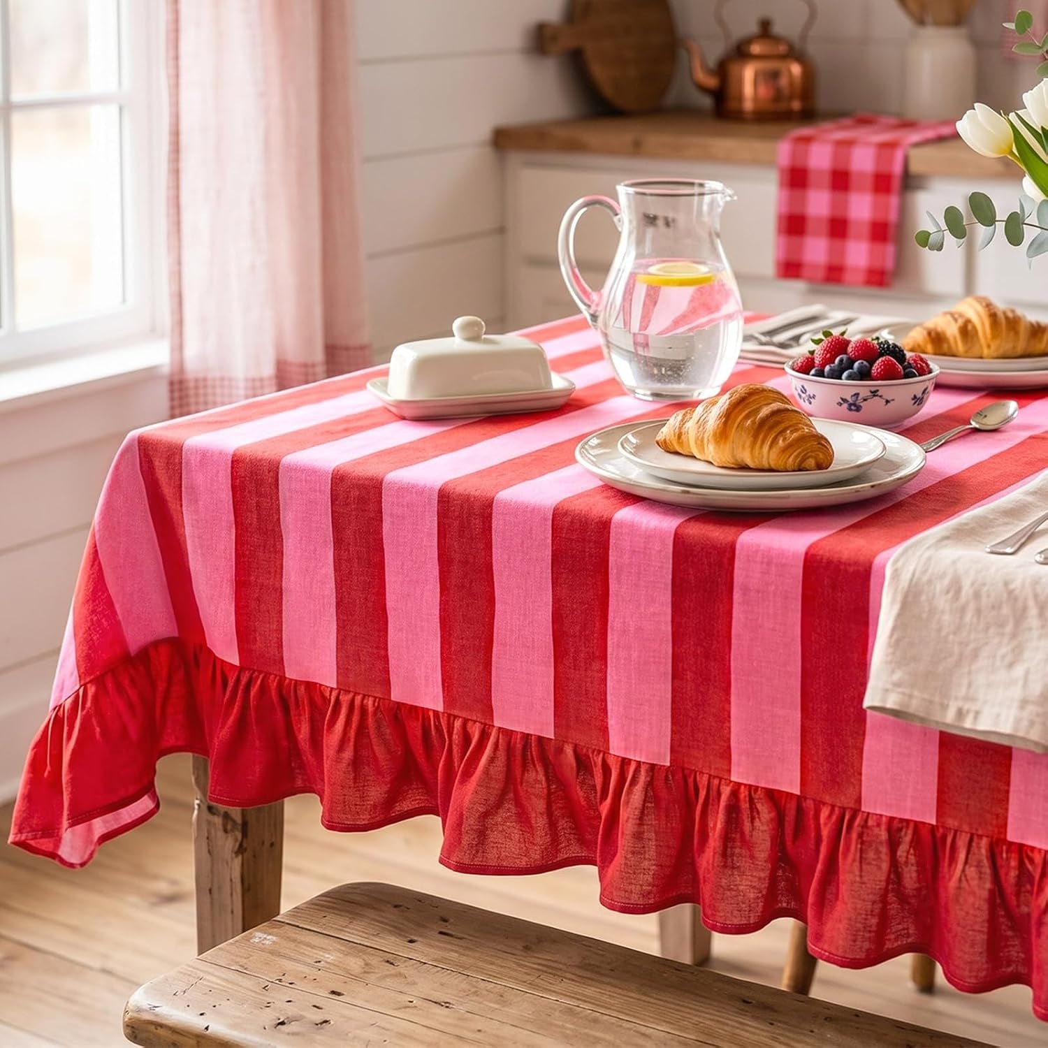 striped-ruffled-tablecloth-70-x-52-inches-boho-pink-red-striped-decorative-table-cover-rectangle-cotton-linen-table-cloth-for-home-dining-kitchen-wedding-birthday-party