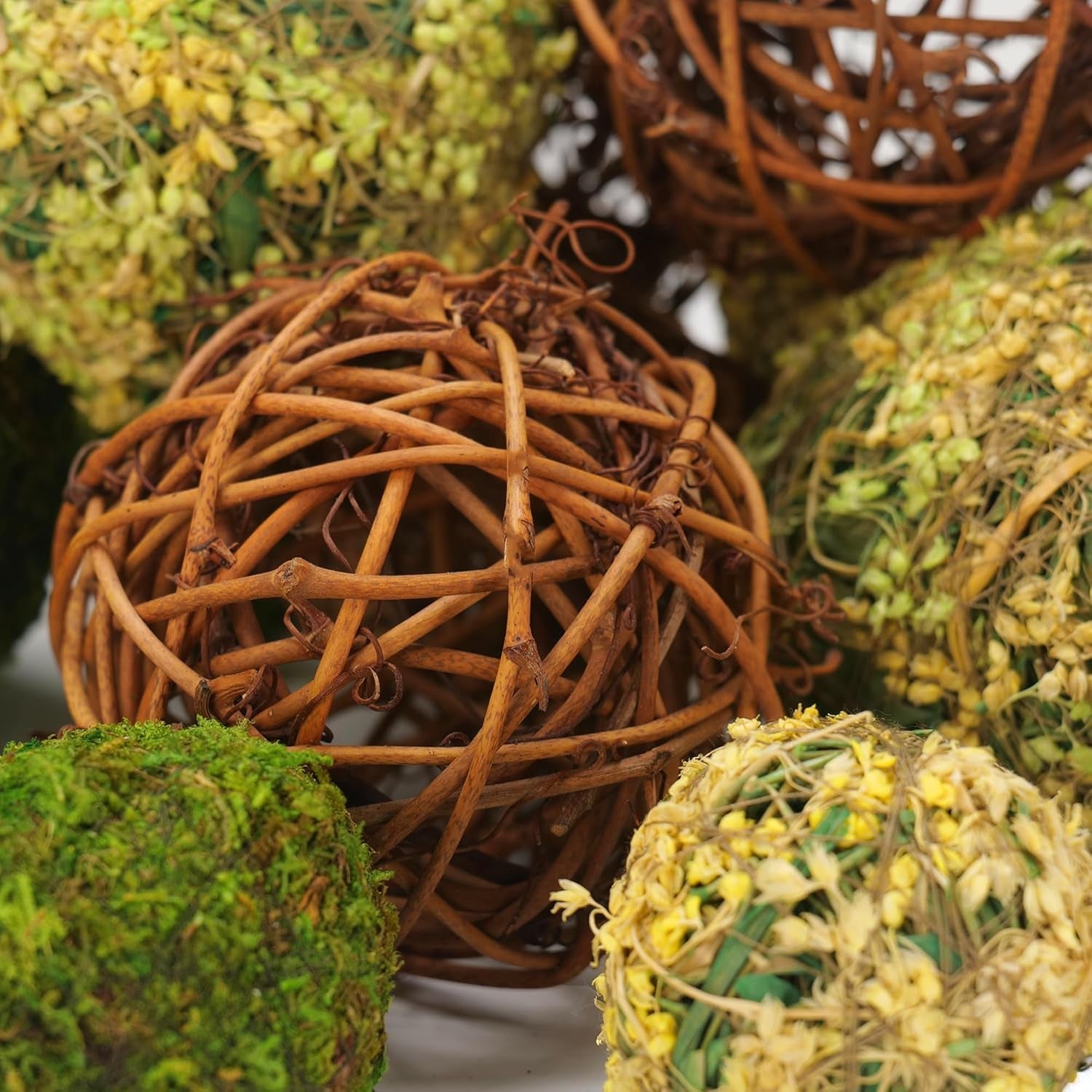decorative-balls-for-centerpiece-bowls-18pcs-fake-moss-balls-wicker-rattan-balls-set-vase-bowl-filler-for-home-garden-wedding-party-decor-fresh-green-rustic-brown