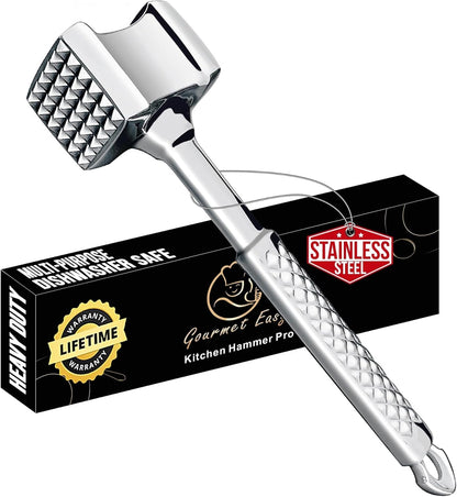 Classic Meat Tenderizer Tool, Non-Slip Grip Lifetime Replace | Dual-Sided Heavy-Duty Design for Effortless Tenderizing of Steak,Chicken and Poultry , Dishwasher Safe, Lifetime Replacement1