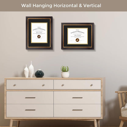 11X14 Frame Black over Gold Double Mat for 8X10 Diploma4