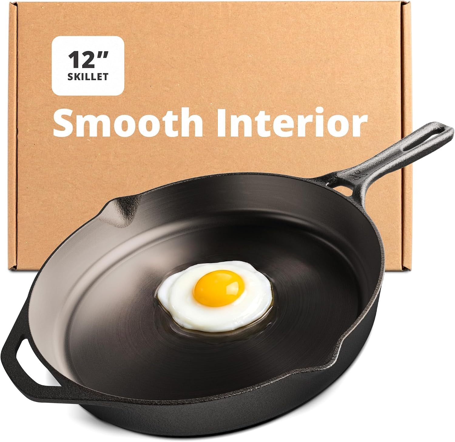 12-cast-iron-skillet-smooth-surface-nonstick-like-release-polished-precision-milled-100-organic-flaxseed-oil-no-synthetic-coating-oven-grill-induction-ready-pre-seasoned