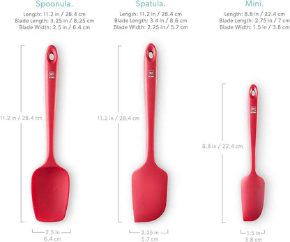 DI ORO Silicone Spatula Set - 600F Heat Resistant, 3-Pc Red5