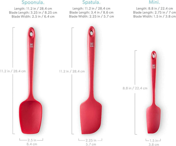 DI ORO Silicone Spatula Set - 600F Heat Resistant, 3-Pc Red5