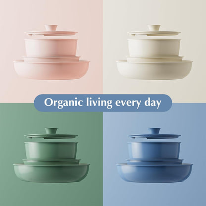Ceramic Pots and Pans Set Non Stick, Nonstick Kitchen Cookware Sets, Non Toxic Pots and Pans Set Non Stick, PFAS PFOA & PTFE Free, Detachable Handle Pots and Pans 5 Piece, RV Cookware9
