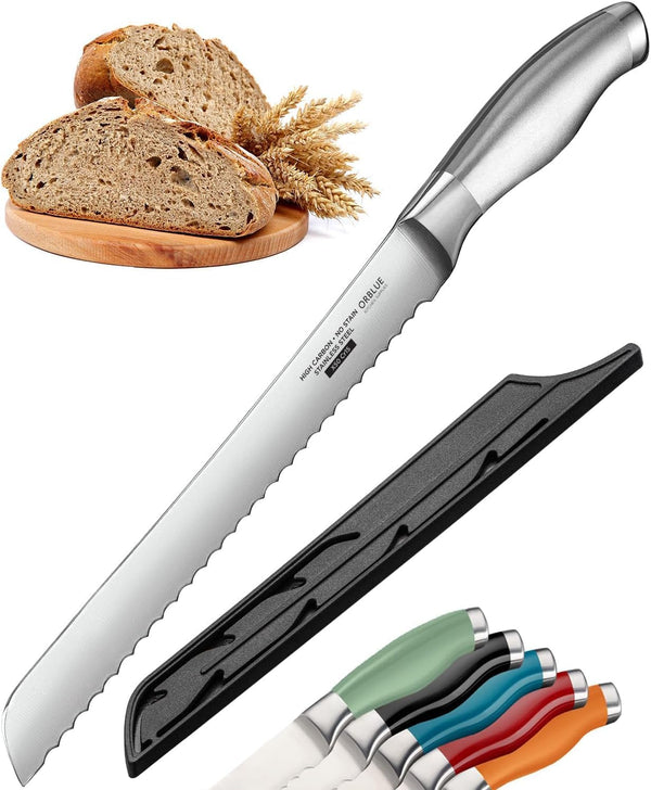 Serrated Bread Knife with 10-Inch Upgraded Stainless Steel Razor Sharp Wavy Edge Width - Bread Cutter Ideal for Slicing Homemade Bagels and Cake1
