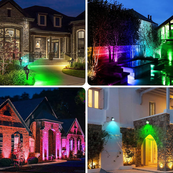 RGB Solar Landscape Spotlights IP65 Waterproof 4-In-1 Outdoor7